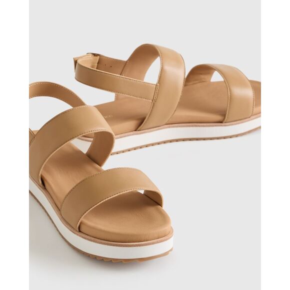Quince Shoes - Quince Womens Italian Leather Platform Sandal Cashew Shoes 7